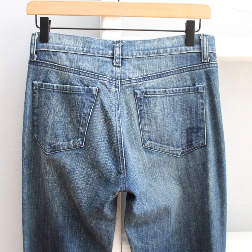 ROGAN Women's Blue Derringer Natural Waist Shaped Leg Shoe-Cut Jeans USA Size 26 - Picture 7 of 8